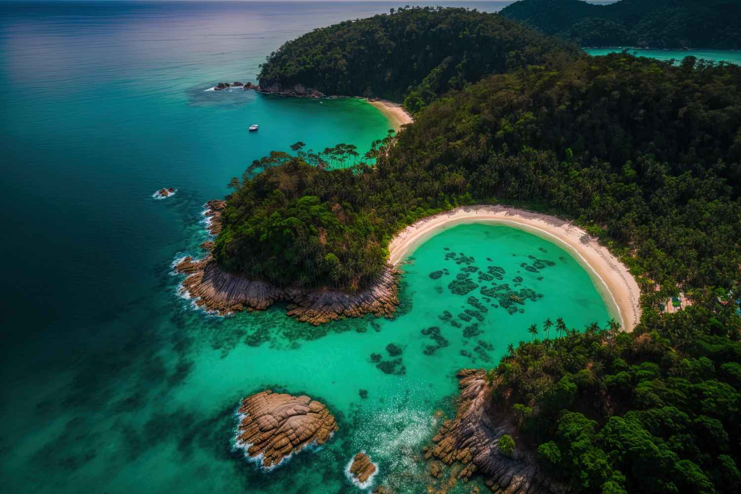 stunning andaman island top view with turquoise waters