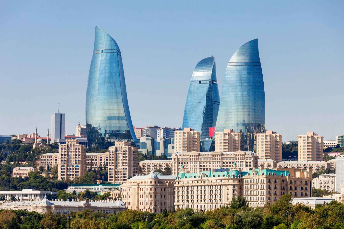 modern baku flame towers architectural landmark